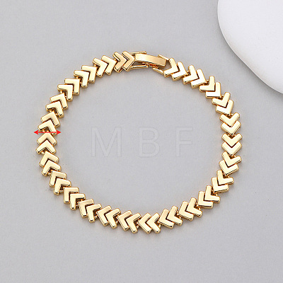 Brass Link Chain Bracelets for Women WG7C619-01-1