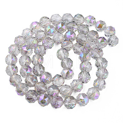 Electroplate Transparent Glass Beads Strands X-EGLA-N002-34B-C06-1