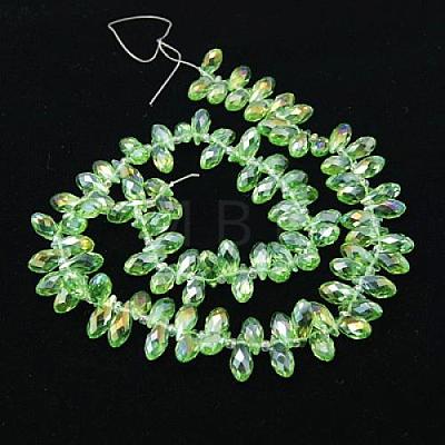 Electroplate Glass Faceted Teardrop Beads Strands X-EGLA-D014-19-1