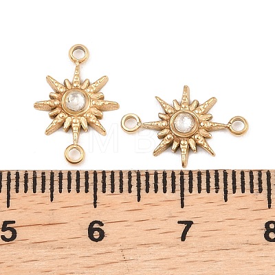 304 Stainless Steel Micro Pave Cubic Zirconia Connector Charm LS-ZIRC-F147-02G-03-1