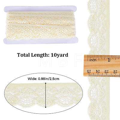 10 Yards Polyester Elastic Lace Trim OCOR-WH0086-04B-1