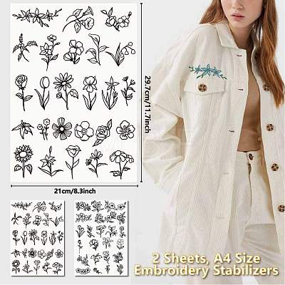 PVA Water-soluble Embroidery Aid Drawing Sketch DIY-WH0514-002-1