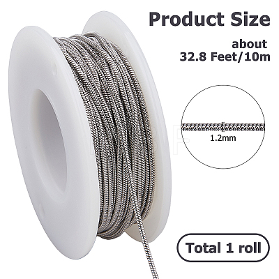10M 304 Stainless Steel Round Snake Chains CHS-HS0001-01A-1