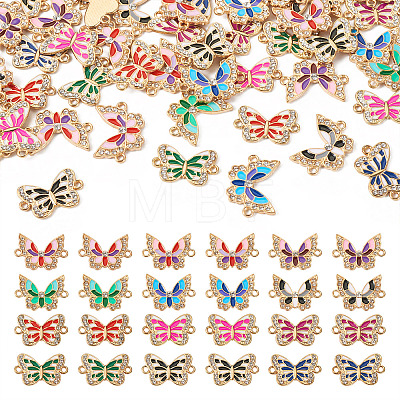 48Pcs 12 Styles Alloy Enamel Connector Charms ENAM-TA0001-59-1