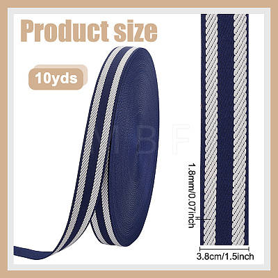 10Yards Polyester Stripe Ribbon OCOR-NB0002-91B-1