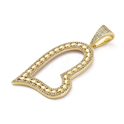 Brass Micro Pave Clear Cubic Zirconia Pendants KK-S510-31G-02-1