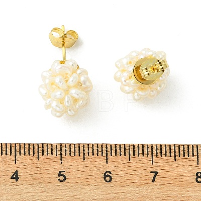 Natural Cultured Freshwater Pearl Stud Earrings EJEW-JE07283-1