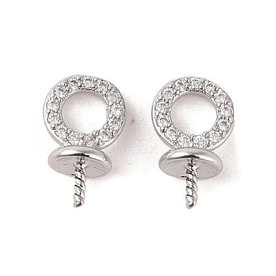 Brass with Cubic Zirconia Peg Bails LS-KK-B087-13B-P-1