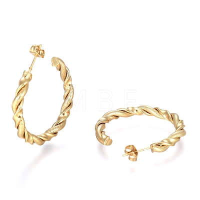 304 Stainless Steel Half Hoop Earrings EJEW-F257-09G-1