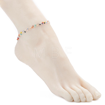 Glass Beaded Multi-strand Anklets AJEW-AN00428-1