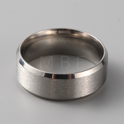 201 Stainless Steel Plain Band Ring for Men Women RJEW-WH0010-06E-MP-1