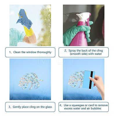 Waterproof PVC Colored Laser Stained Window Film Adhesive Stickers DIY-WH0256-064-1