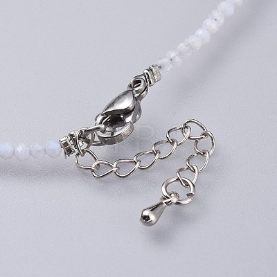 Natural Blue Lace Agate Beaded Necklaces NJEW-JN02492-04-1