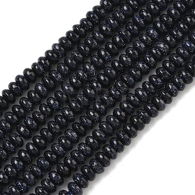 Synthetic Blue Goldstone Beads Strands G-K343-C52-01A-1