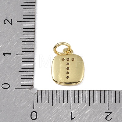 Rack Plating Brass Micro Pave CLear Cubic Zirconia Charms KK-E110-14G-T-1