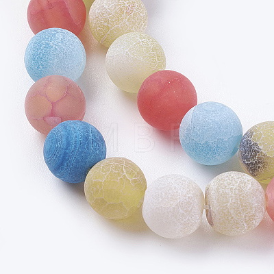 Natural Weathered Agate Beads Strands G-G589-8mm-11-1