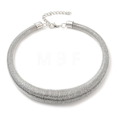 Iron Round Snake Chains Choker Necklaces NJEW-P289-04P-1