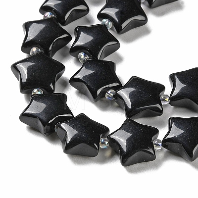 Natural Black Obsidian Beads Strands G-NH0005-022-1
