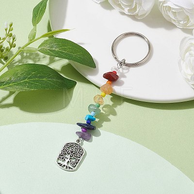 Tree of Life Tibetan Style Alloy Pendant Keychains KEYC-JKC00689-04-1