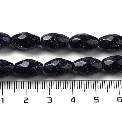 Synthetic Blue Goldstone Beads Strands G-P520-C25-01-1