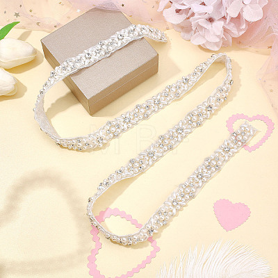 CHGCRAFT Imitation Pearl Bridal Belt for Wedding Dress AJEW-CA0002-04-1