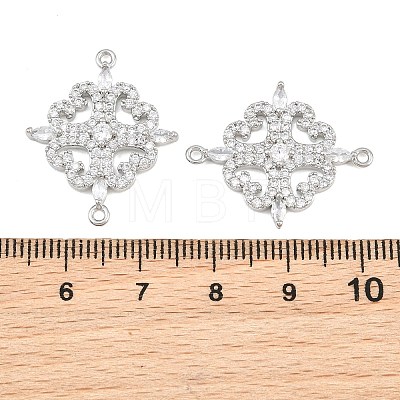 Brass Micro Pave Clear Cubic Zirconia Connector Charms CU-CBA7BFE-03E-P-1