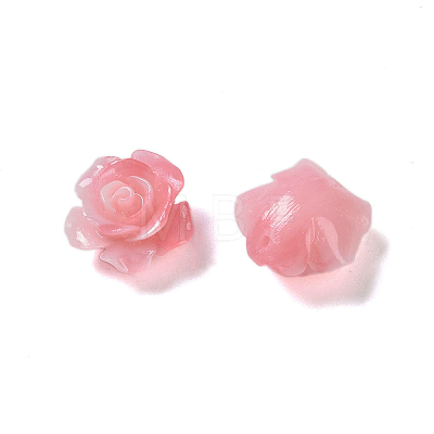 Synthetic Coral 3D Flower Rose Beads CORA-A005-14mm-25-1