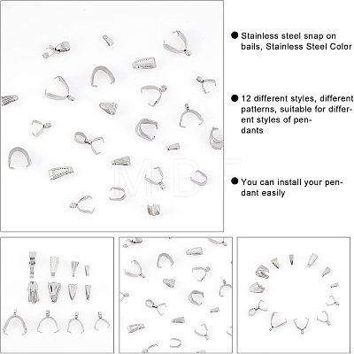 120Pcs Bail Kit for DIY Pendant Making STAS-UN0031-22-1