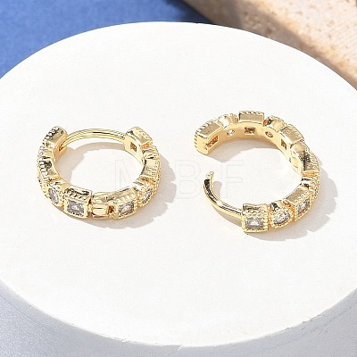 Brass Micro Pave Cubic Zirconia Hoop Earrings EJEW-H152-01E-G-1