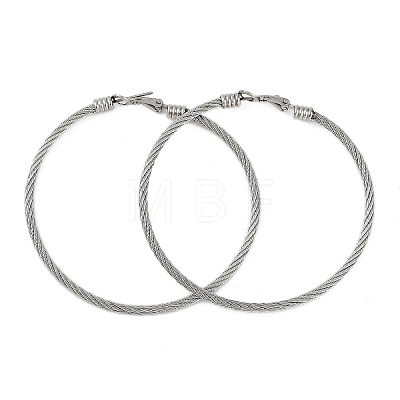 304 Stainless Steel Ring Hoop Earrings for Women EJEW-M023-08B-1