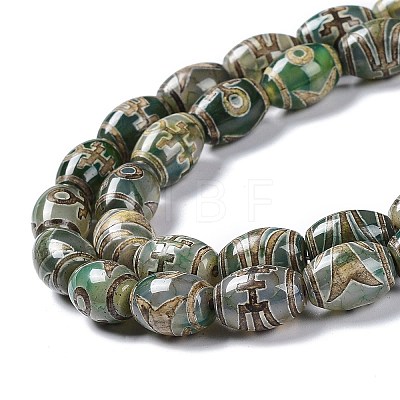 Tibetan Style dZi Beads Strands TDZI-E005-01L-1