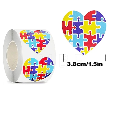 Autism Theme Paper Self-Adhesive Label Stickers Rolls STIC-PW0006-011B-1
