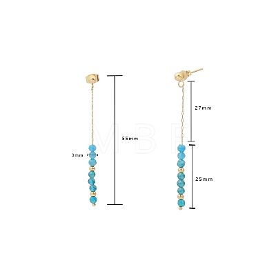 Bohemian Style Natural Apatite Beaded Tassel Dangle Earrings WG6B05D-03-1