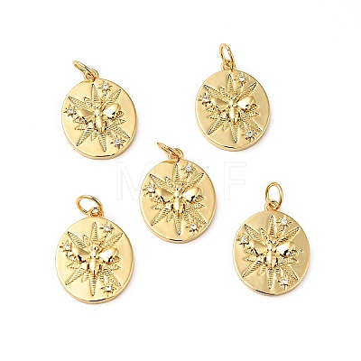 Rack Plating Brass Clear Cubic Zirconia Pendants KK-H431-51G-1