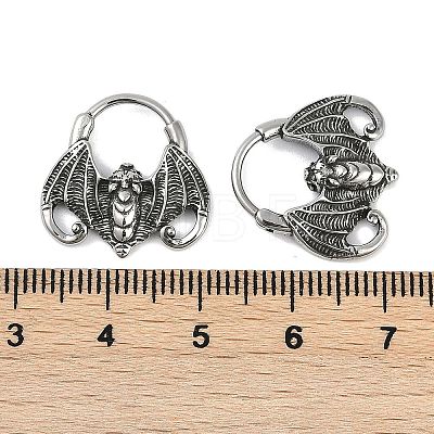 Bat 316 Surgical Stainless Steel Hoop Earrings X-EJEW-G416-31AS-1