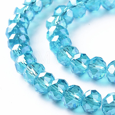 Electroplate Glass Beads Strands EGLA-T025-01C-1