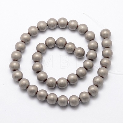 Electroplate Non-magnetic Synthetic Hematite Beads Strands G-R363-8mm-03-1