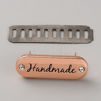 Alloy Crystal Rhinestone Handmade Label Tags FIND-WH0173-534B-RG-1