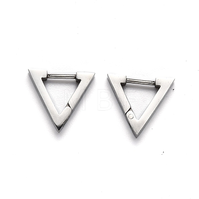 304 Stainless Steel Triangle Huggie Hoop Earrings STAS-H156-02C-P-1