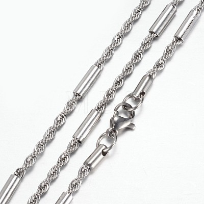 Tarnish Resistant 304 Stainless Steel Rope Chain Necklaces STAS-G083-12P-1