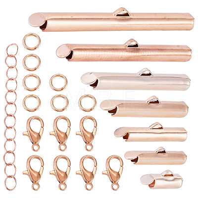 560Pcs 10 Styles Iron Slide On End Clasp Tubes DIY-TA0015-90-1