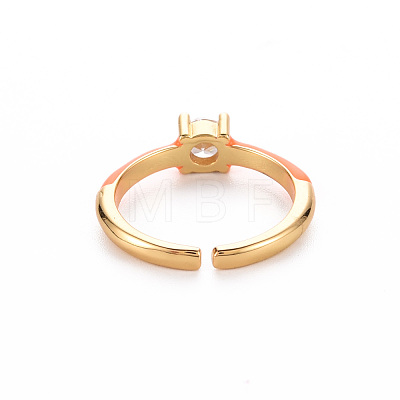 Brass Enamel Cuff Rings RJEW-T016-26D-NF-1