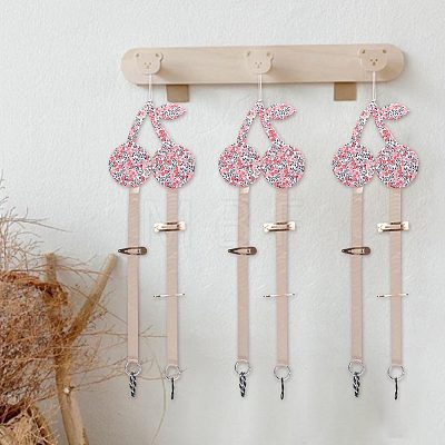 Cherry Non-woven Fabrics Hairpin Hair Clip Hanging Holder Storage Organizer ODIS-WH0025-129B-1