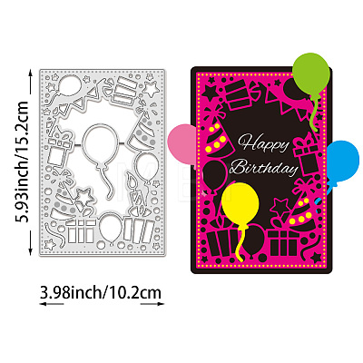 Birthday Theme Carbon Steel Cutting Dies Stencils DIY-WH0309-1775-1