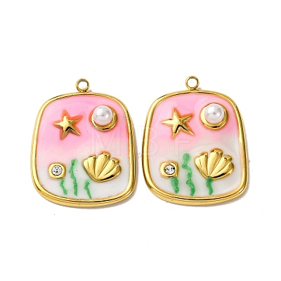 304 Stainless Steel Enamel Pendants STAS-L299-18G-01-1