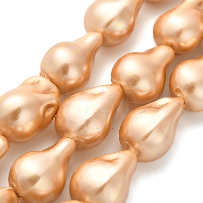 Electroplate Shell Pearl Beads Strands BSHE-C009-04B-1