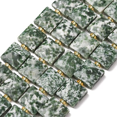 Natural Green Spot Jasper Beads Strands G-F839-A23-01-1