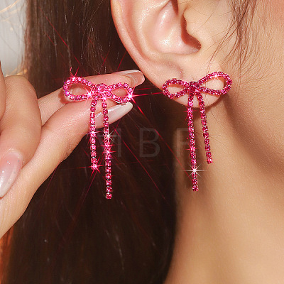 Brass Rhinestone Stud Earrings FS-WG4CB7C-08-1