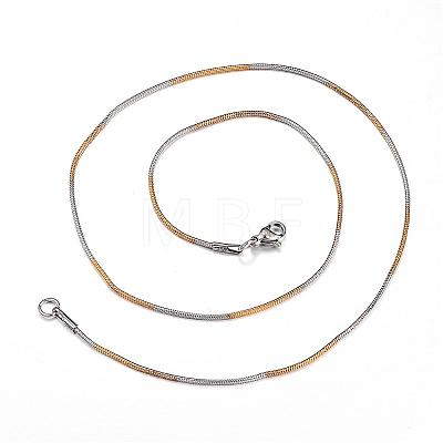 304 Stainless Steel Chain Necklaces NJEW-P170-03GP-1