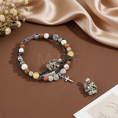 2Pcs Brass European Beads KK-HY0004-50-1